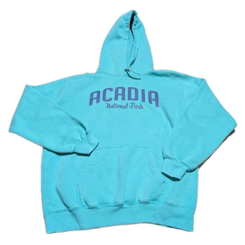 Prairie Mountain Acadia National Park Maine Navy Pullover Hoodie Sweatshirt Sz S